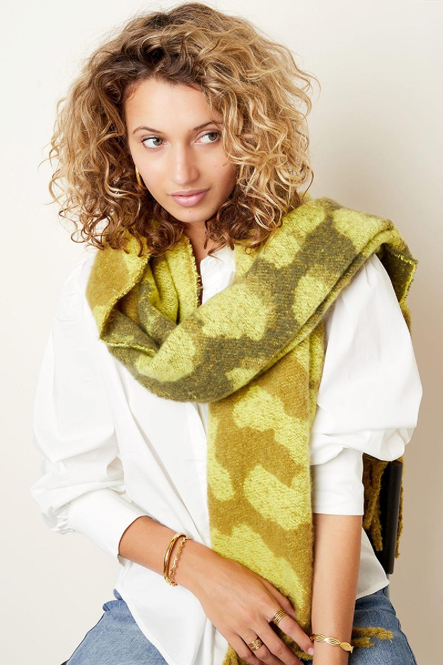 Wintersjaal Groen Polyester Afbeelding4